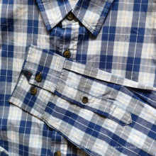Camisa xadrez masculina de manga comprida 100% algodão Camisas diárias
